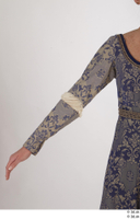  Photos Woman in Historical Dress 1 15th Century Medieval Clothing arm blue dress sleeve 0001.jpg